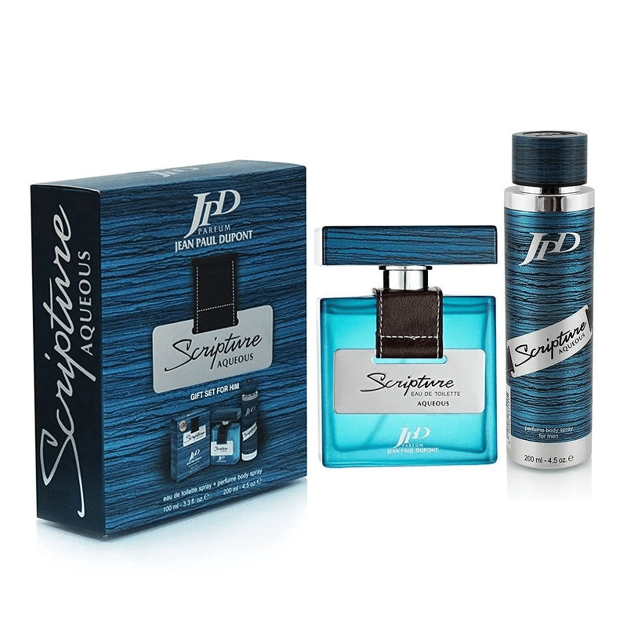 JPD Scripture Aqueous برومو باك عطر + بخاخ للجسم – للرجال