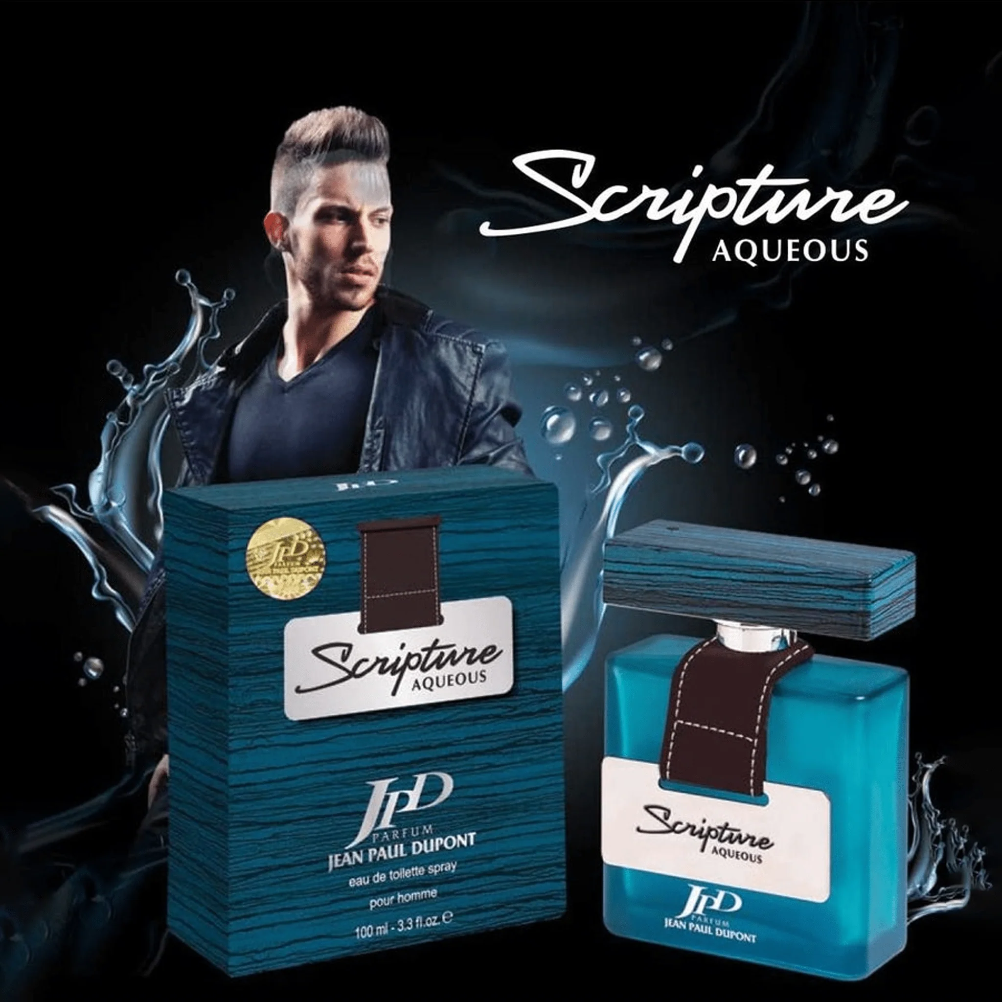 JPD Scripture Aqueous برومو باك عطر + بخاخ للجسم – للرجال - Image 5