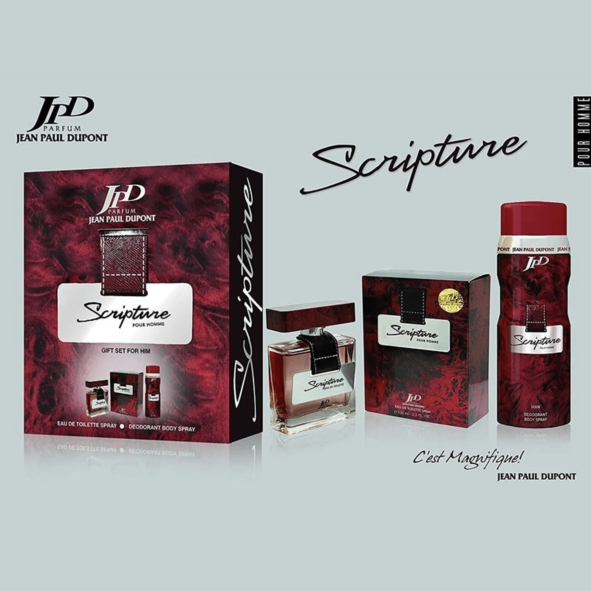 JPD Scripture برومو باك عطر أو دو تواليت + بخاخ للجسم – للرجال - Image 3